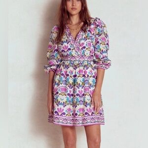 NEW Boden Mya Cotton Floral Fit & Flare Lined Pockets Short Mini Dress $190